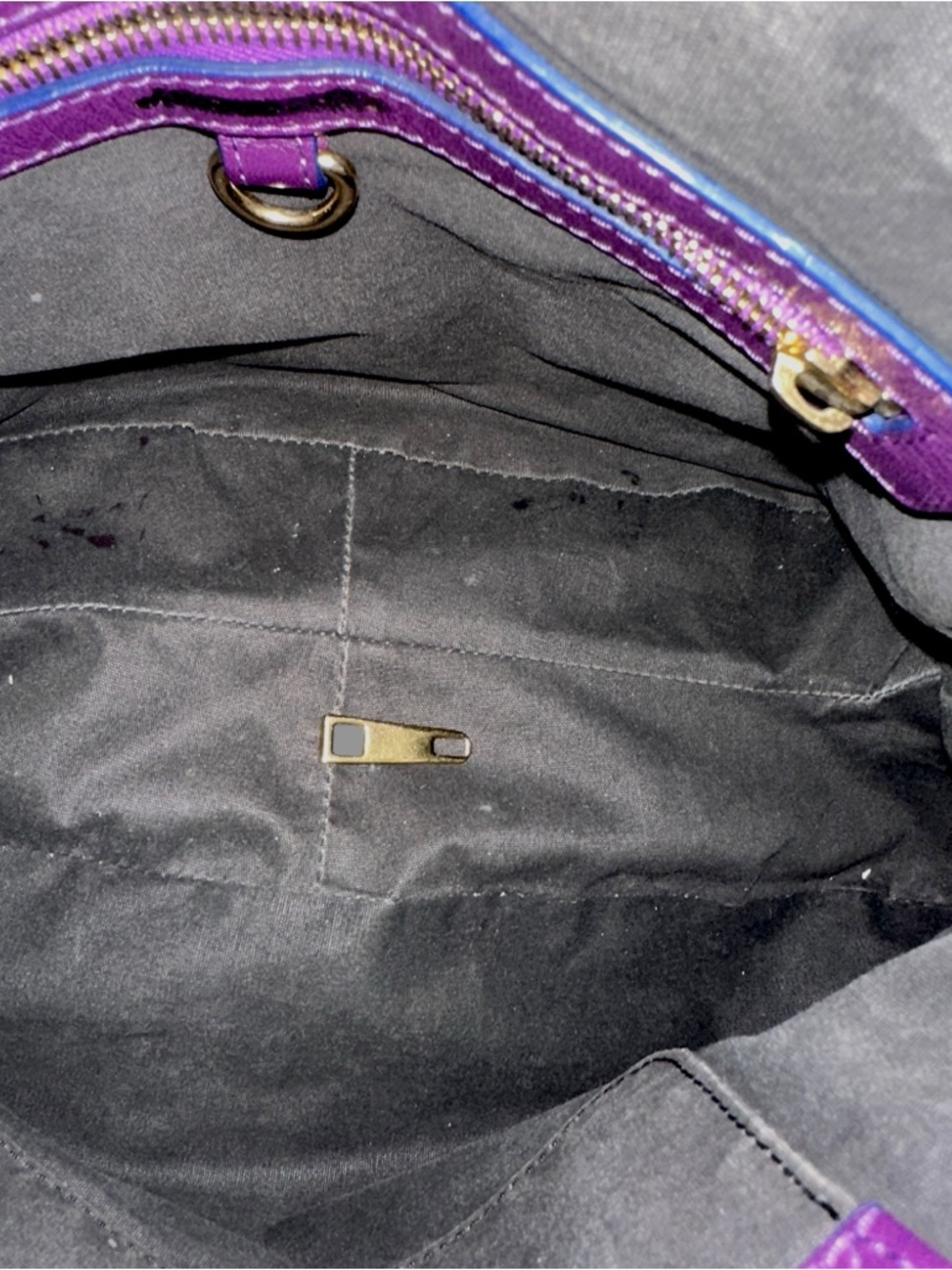 Marc Jacobs Calfskin Stardust Cecilia Studded Satchel VIBRANT PLUM PURPLE - Picture 11 of 11